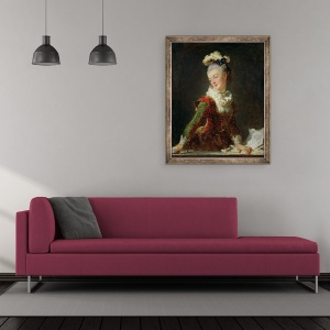 Tablou inramat - Jean-Honore Fragonard - Marie-Madeleine Guimard 1743-1816, 50 x 60 cm - Img 2