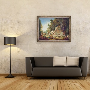 Tablou inramat - Jean Jacques Spoede - Fete Galante in onoarea lui Bacchus, 70 x 90 cm - Img 2