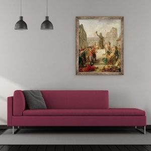 Tablou inramat - Jean Louis Joseph Hoyer - Juramantul Libertatii, 50 x 60 cm - Img 2