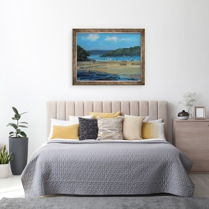 Tablou inramat - Jennifer Wright - Millbay, Salcombe, ulei la bord, 70 x 90 cm - Img 3