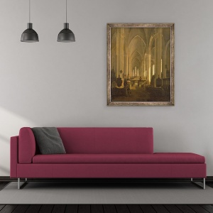 Tablou inramat - Jess Bundsen - Vedere interioara a Bisericii Sfantul Ioan din Hamburg, 70 x 85 cm - Img 2
