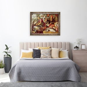 Tablou inramat - Joachim Bueckelaer - Piata de peste, 70 x 90 cm - Img 3