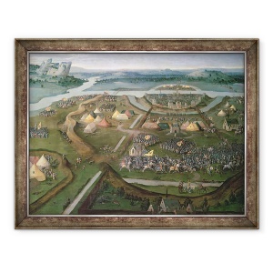 Tablou inramat - Joachim Patenier - Batalia de la Pavia in 1525, 70 x 90 cm