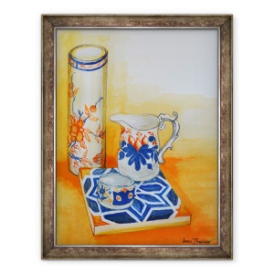 Tablou inramat - Joan Thewsey - Castron chinezesc si tigla,1999, 70 x 90 cm