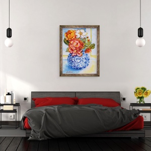 Tablou inramat - Joan Thewsey - Casuta trandafiri, 70 x 90 cm - Img 3