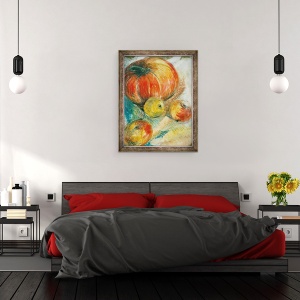Tablou inramat - Joan Thewsey - Dovleac cu mere, 60 x 80 cm - Img 3