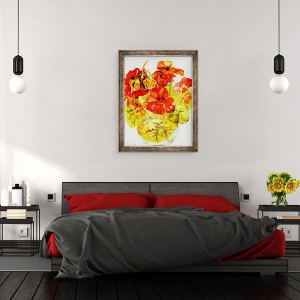 Tablou inramat - Joan Thewsey - Nasturtium,2005, 70 x 90 cm - Img 3