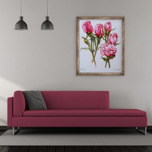 Tablou inramat - Joan Thewsey - Trandafir, Regina Elizabeth, 70 x 85 cm - Img 2
