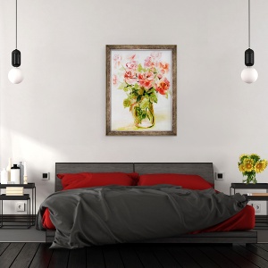 Tablou inramat - Joan Thewsey - Trandafiri roz, 70 x 90 cm - Img 3