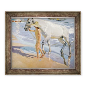 Tablou inramat - Joaquin Sorolla y Bastida - Spalarea calului, 70 x 85 cm