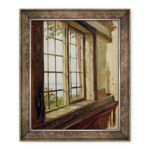 Tablou inramat - Johann Martin Gensler - Vedere a Elba printr-o fereastra, 70 x 85 cm