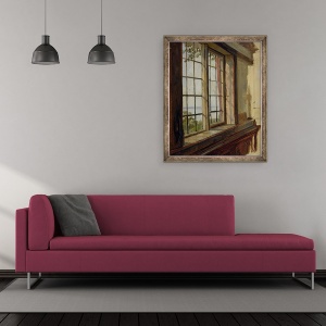 Tablou inramat - Johann Martin Gensler - Vedere a Elba printr-o fereastra, 70 x 85 cm - Img 2