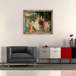 Tablou inramat - Johann Zoffany - Leopold I, Mare Duce de Toscana 1747-92 mai tarziu Leopold al II-lea, imparat al Austriei, 1790-92 impreuna cu sotia sa Maria Ludovica, 50 x 60 cm - Img 2