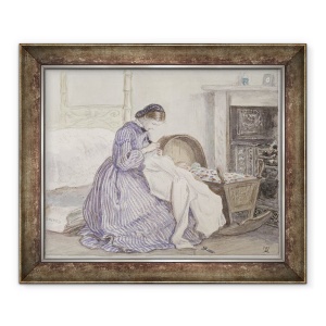 Tablou inramat - John Everett Millais - Stewart Harrison e Iceberg - croitoreasa, 70 x 85 cm
