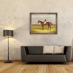 Tablou inramat - John Frederick Herring Snr - Margrave cu James Robinson Up, 70 x 90 cm - Img 2