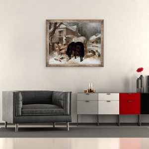 Tablou inramat - John Frederick Herring Snr - Scena Fermiard, 50 x 60 cm - Img 2