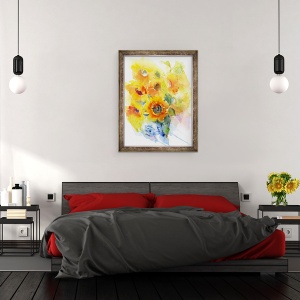 Tablou inramat - John Keeling - Floarea-soarelui in vaza, 70 x 90 cm - Img 3