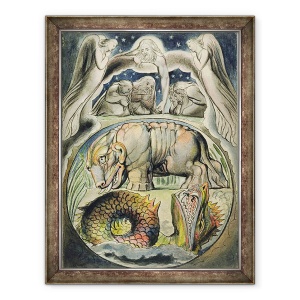 Tablou inramat - John Linnell - Behemoth si Leviatan, 60 x 80 cm