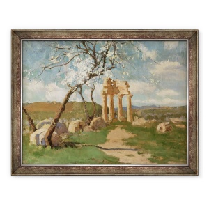 Tablou inramat - John Peter Russell - Migdale si ruine, Sicilia, 60 x 80 cm