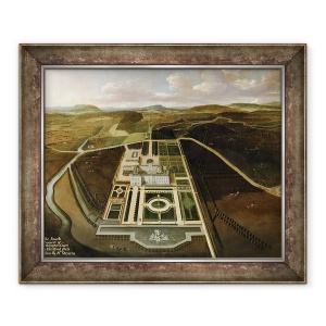 Tablou inramat - John Stevens - Prospect Sud al Hampton Court, Herefordshire, 70 x 85 cm