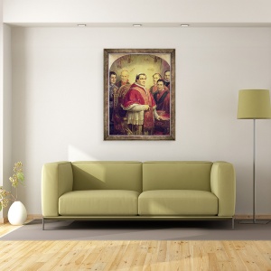 Tablou inramat - Jose Galofre Y Coma - Papa Pius IX 1792-1878 1847, 70 x 90 cm - Img 2