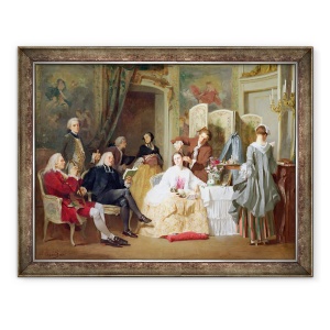 Tablou inramat - Joseph Caraud - Abbe Prevost citind Manon Lescaut, 70 x 90 cm