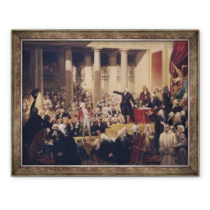 Tablou inramat - Joseph Desire Court - Mirabeau si domnul de Dreux-Breze la Assemblee des Deputes, 70 x 90 cm