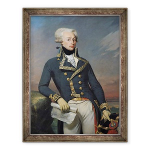 Tablou inramat - Joseph Desire Court - Portretul lui Gilbert Motier 1757-1834 Marchizul de La Fayette ca general locotenent, 70 x 90 cm
