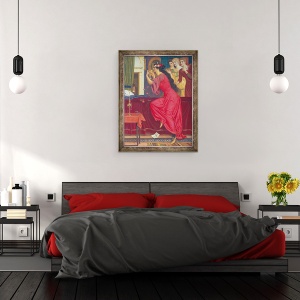Tablou inramat - Joseph Edward Southall - Sigismunda bea otrava, 60 x 80 cm - Img 3