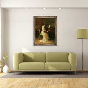 Tablou inramat - Joseph Farquharson - Doamna de la pian, 70 x 90 cm - Img 2