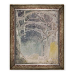 Tablou inramat - Joseph Mallord William Turner - Interiorul Palatului Sfantului Ioan, Eltham, 50 x 60 cm