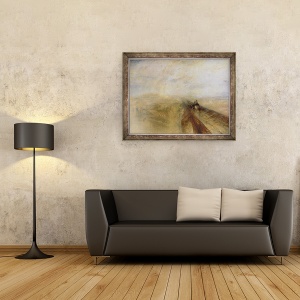 Tablou inramat - Joseph Mallord William Turner - Ploaie abur si viteza, Marea Cailor Ferate Western, 70 x 90 cm - Img 2