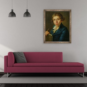 Tablou inramat - Joseph-Marie Vien the Elder - Portretul lui Jacques-Louis David 1748-1825 ca Tineret, 50 x 60 cm - Img 2