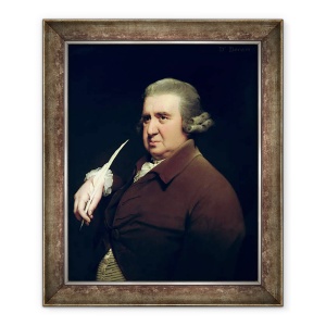 Tablou inramat - Joseph Wright of Derby - Portretul Dr. Erasmus Darwin 1731-1802 om de stiinta, inventator si poet, bunicul lui Charles Darwin, 70 x 85 cm