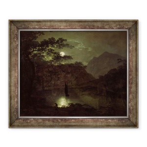 Tablou inramat - Joseph Wright of Derby - Un lac de lumina lunii, 70 x 85 cm