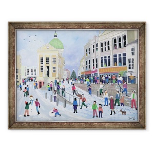 Tablou inramat - Judy Joel - Strada evreilor din piata, 60 x 80 cm