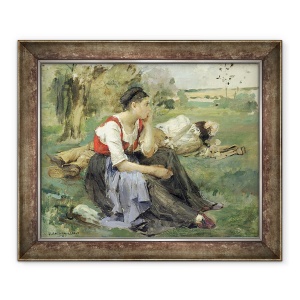 Tablou inramat - Jules Bastien-Lepage - tarani de odihna, 50 x 60 cm