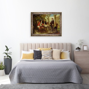 Tablou inramat - Jules Salles-Wagner - intalnire intre Jean Cavalier 1681-1740 si Claude Louis Hector 1653-1734 Duce de Villars, 60 x 80 cm - Img 3