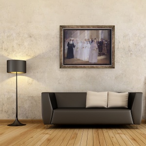 Tablou inramat - Jules Triquet - Comuniune solemna, 70 x 90 cm - Img 2