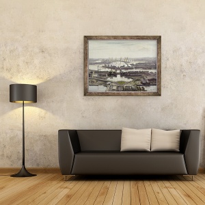 Tablou inramat - Julian Barrow - Domul mileniului din Canary Wharf, 70 x 90 cm - Img 2