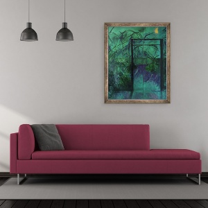 Tablou inramat - Julie Held - Gradina luminata de luna, 50 x 60 cm - Img 2