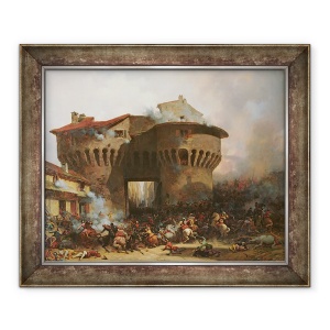 Tablou inramat - Julien-Michel Gue - Lupta la Porte Pannessac in 1562, 70 x 85 cm