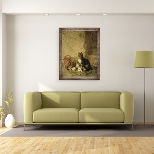 Tablou inramat - Julius Adam - Pisici, 70 x 90 cm - Img 2