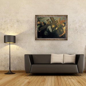 Tablou inramat - Jusepe de Ribera - Hristos Purtand Crucea, 70 x 90 cm - Img 2