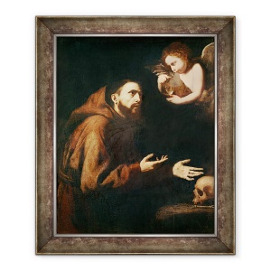 Tablou inramat - Jusepe de Ribera - Viziunea Sfantului Francisc de Assisi, 50 x 60 cm