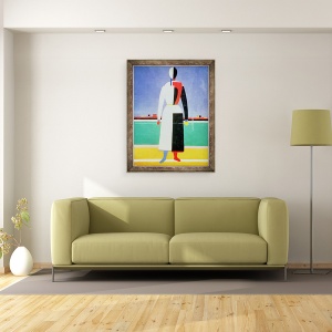 Tablou inramat - Kazimir Severinovich Malevich - Femeie cu grebla, 70 x 90 cm - Img 2