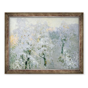 Tablou inramat - Konstantin Ivanovich Gorbatov - Arbori in argint de iarna, 60 x 80 cm