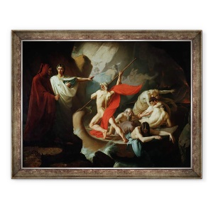 Tablou inramat - Konstantin Petrovich Pomerantsev - Charon Transmite Sufletele Mortilor peste Styx, 60 x 80 cm