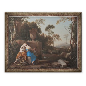 Tablou inramat - Laurent de La Hyre - Sarutul Pacii si Justitiei, 60 x 80 cm