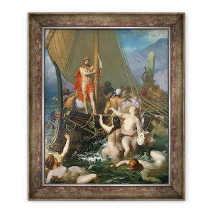 Tablou inramat - Leon-Auguste-Adolphe Belly - Ulise si Sirenele, 50 x 60 cm
